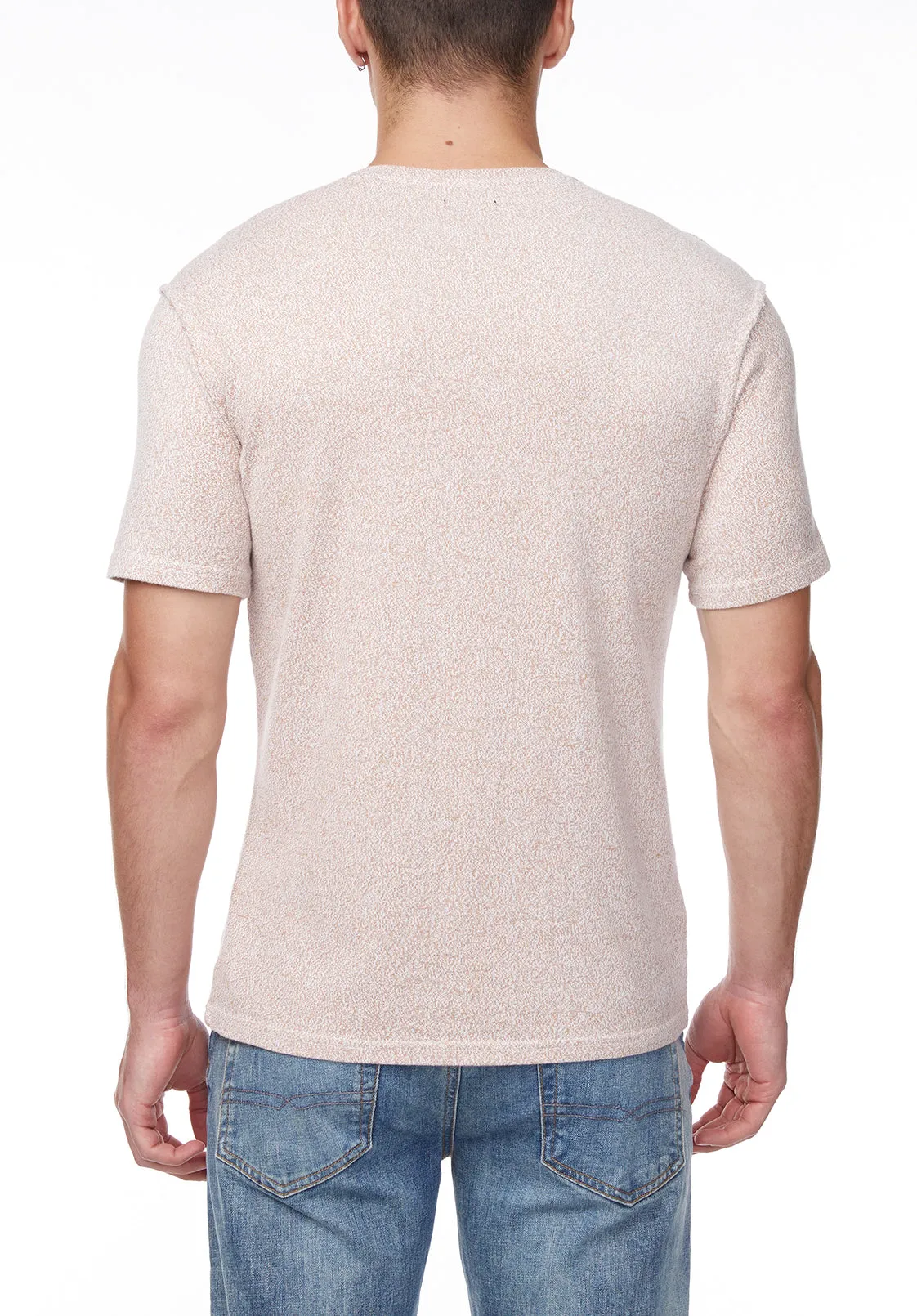 Kitfom Men's Short Sleeve Top in Beige - BM24132