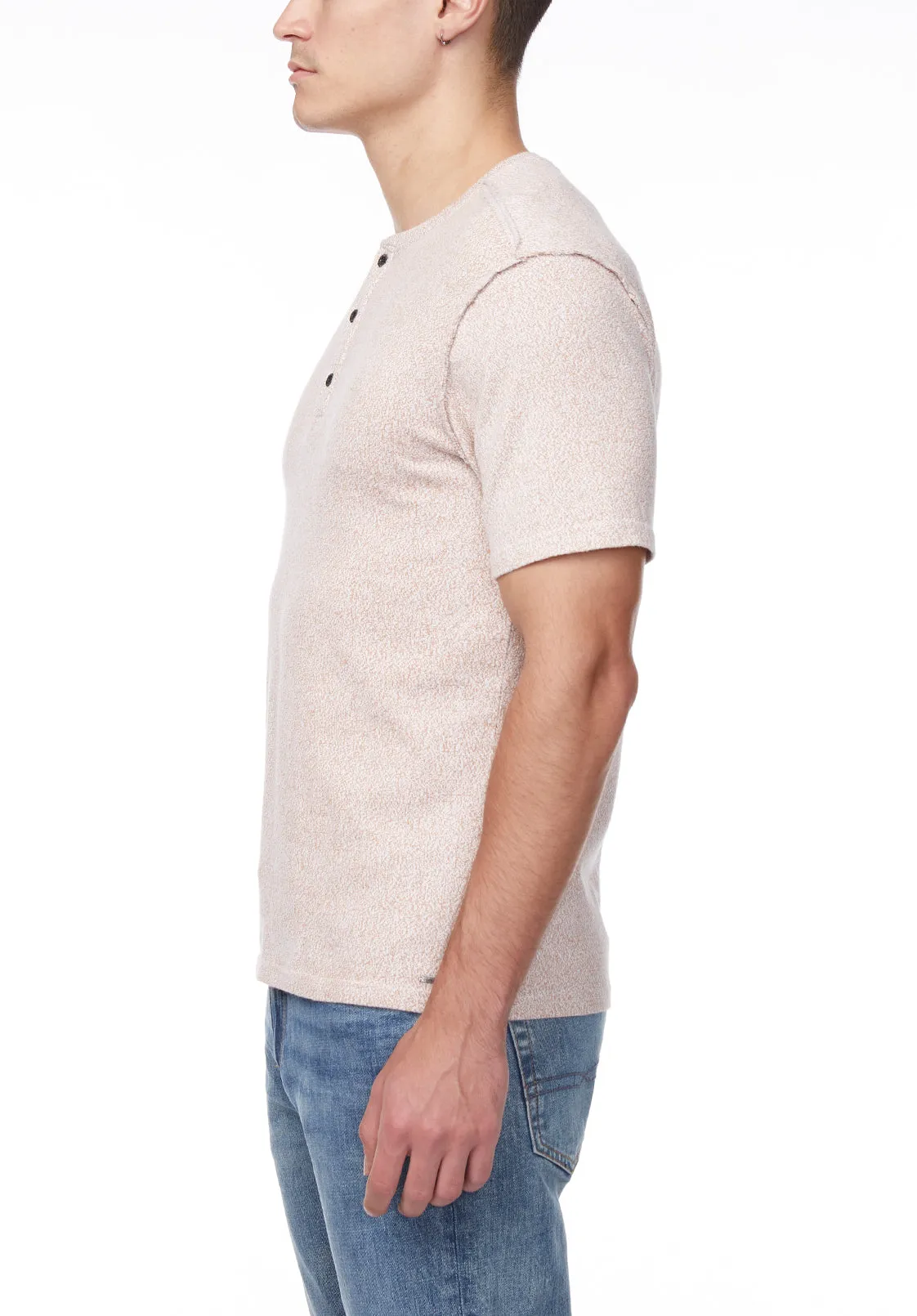 Kitfom Men's Short Sleeve Top in Beige - BM24132