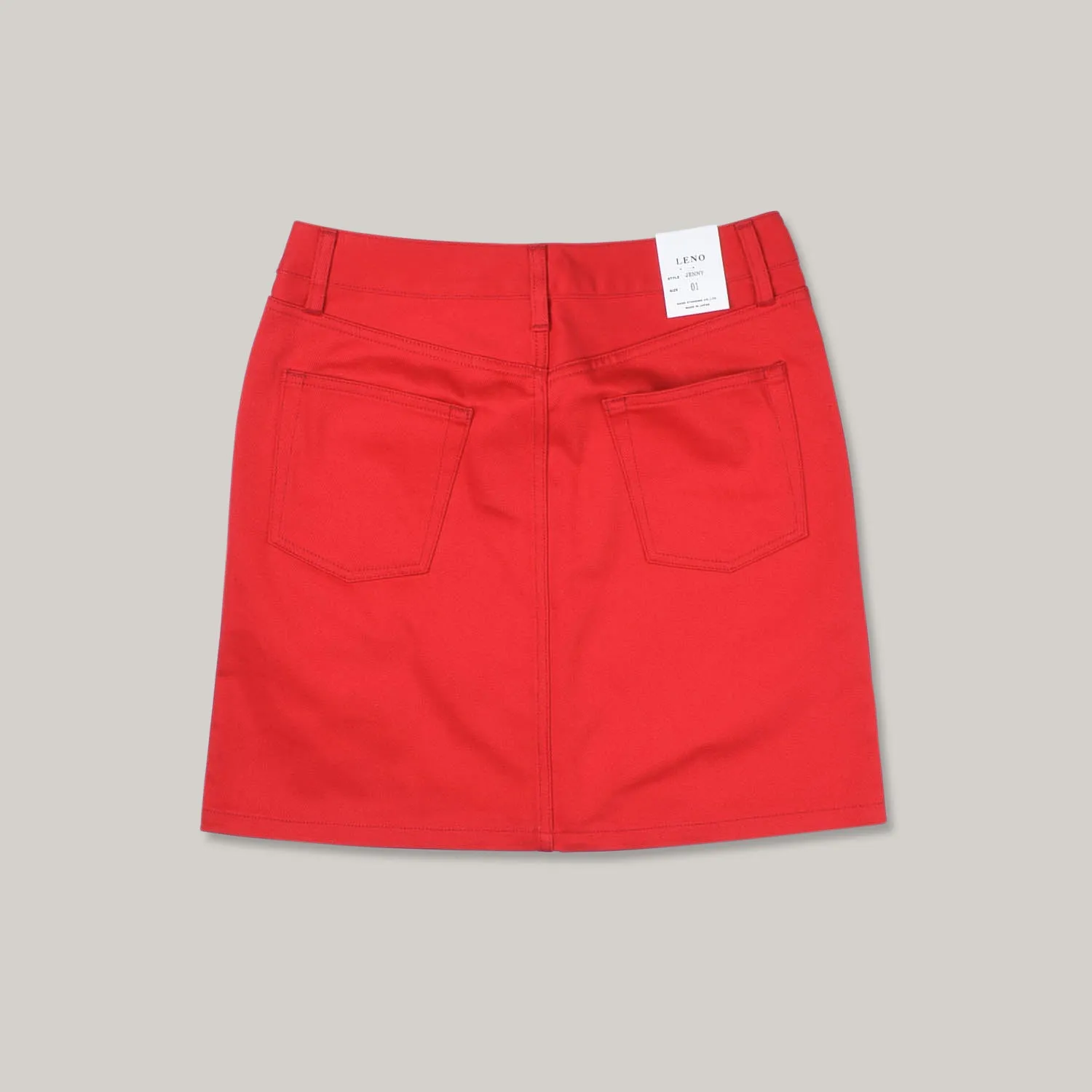 LENO JENNY TWILL SKIRT - RED