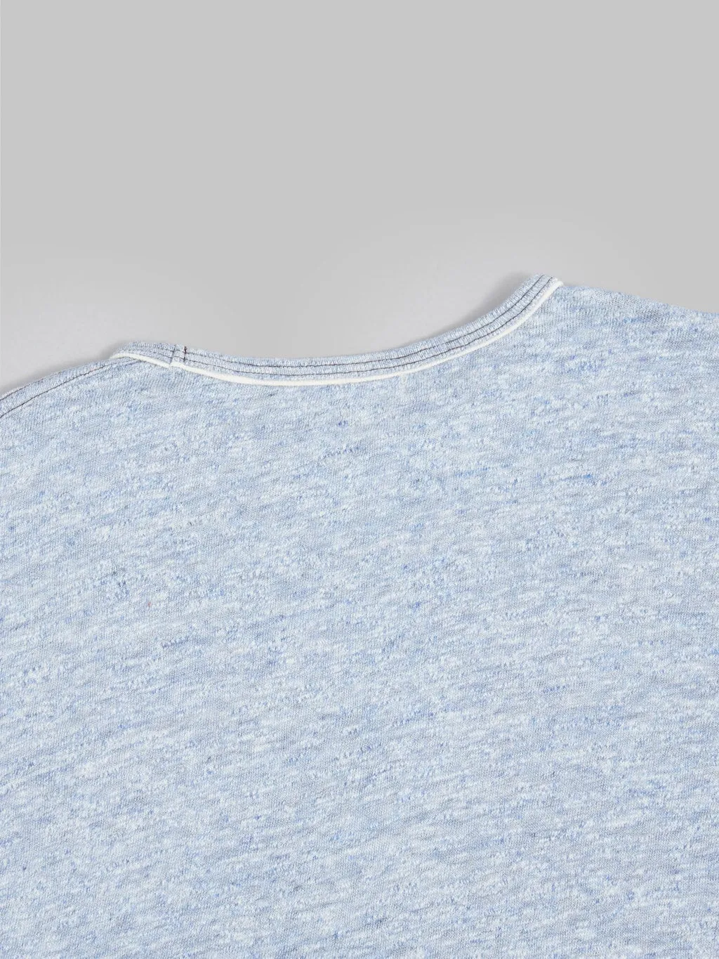 Loop & Weft Super Slub Tube Knit Double Binder Crewneck T-Shirt Heather Blue