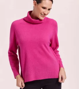 Magenta roll neck wool Jumper