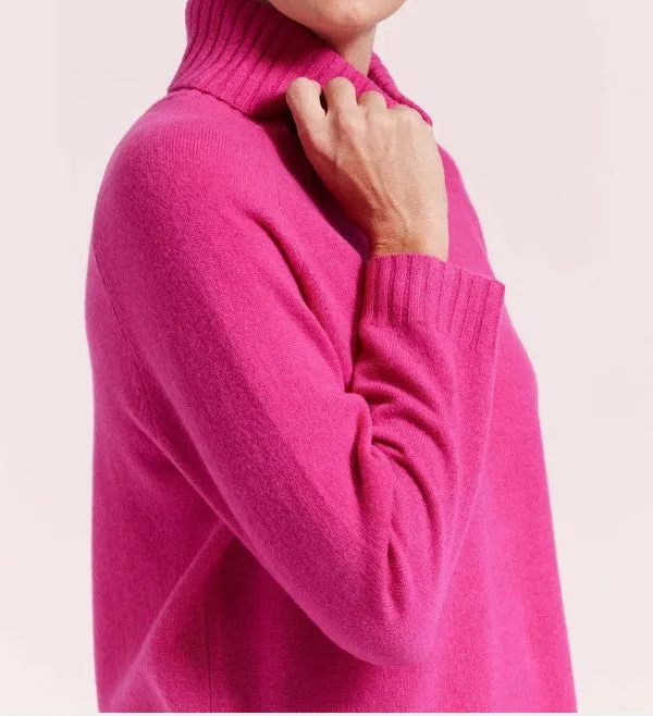 Magenta roll neck wool Jumper