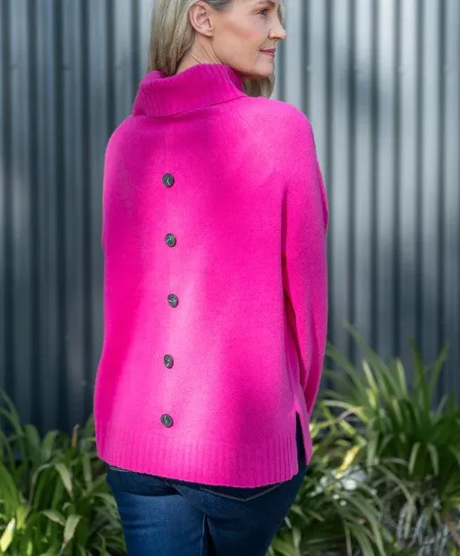 Magenta roll neck wool Jumper