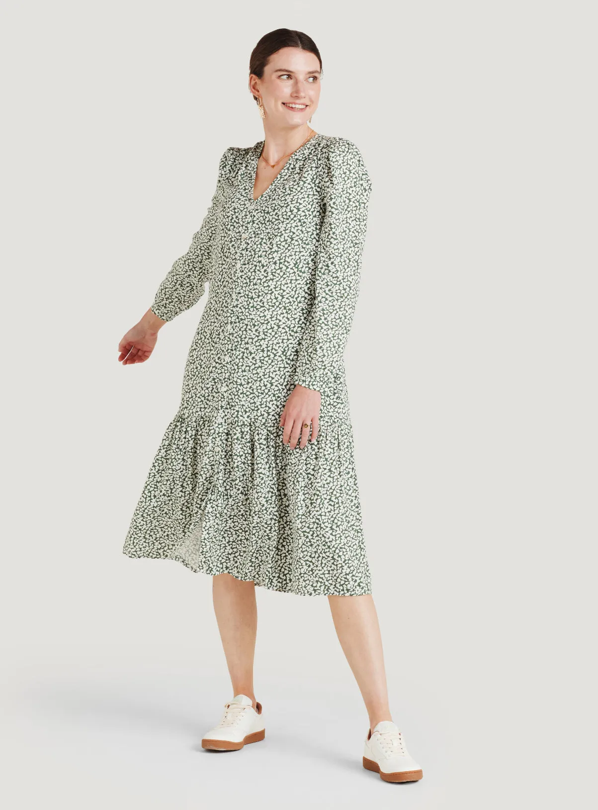 Mapel Lenzing™ Ecovero™ Button Down Dress - Forest Green