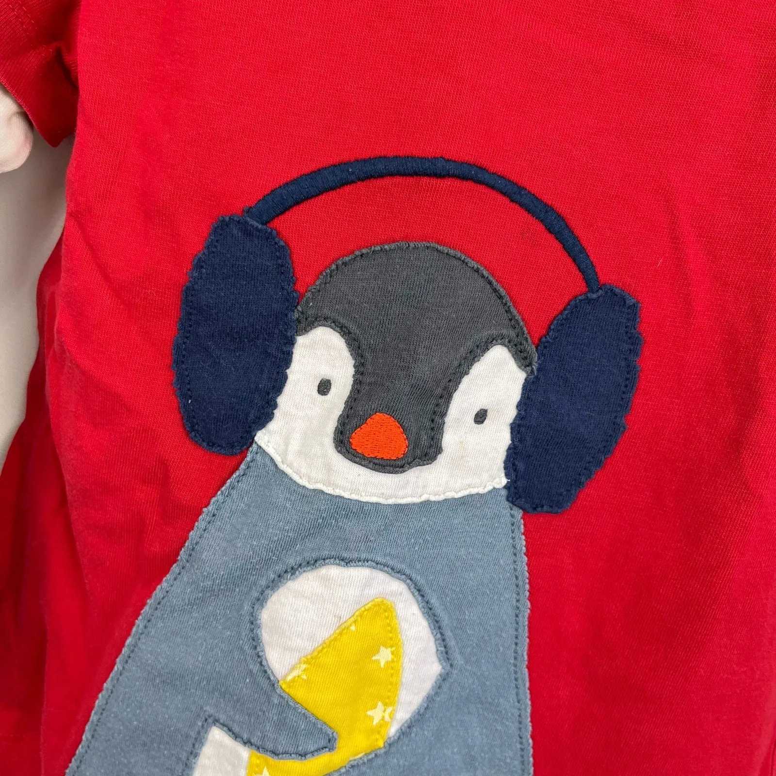 Mini Boden Long Sleeve Applique Penguin Tee 18-24 Months