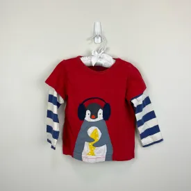 Mini Boden Long Sleeve Applique Penguin Tee 18-24 Months