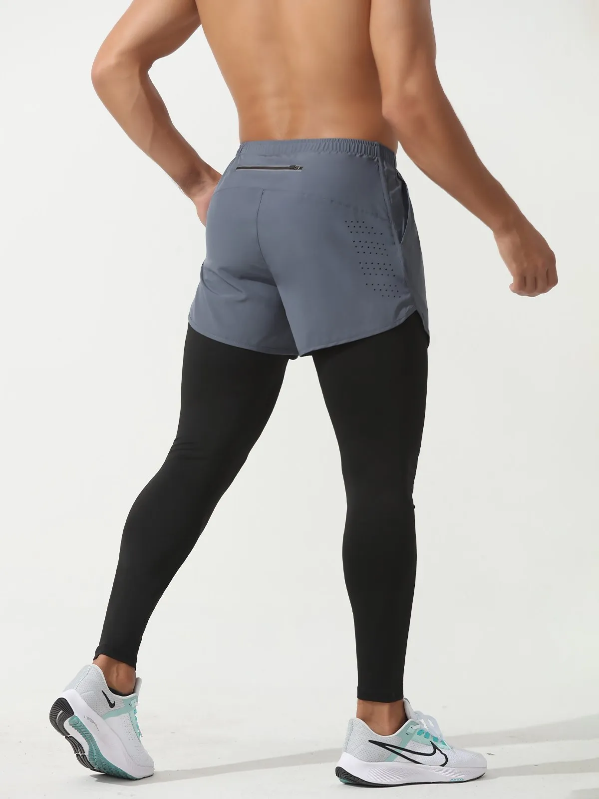 M's Interval Workout Pant 2 in 1 Compression Tight   Short Combo