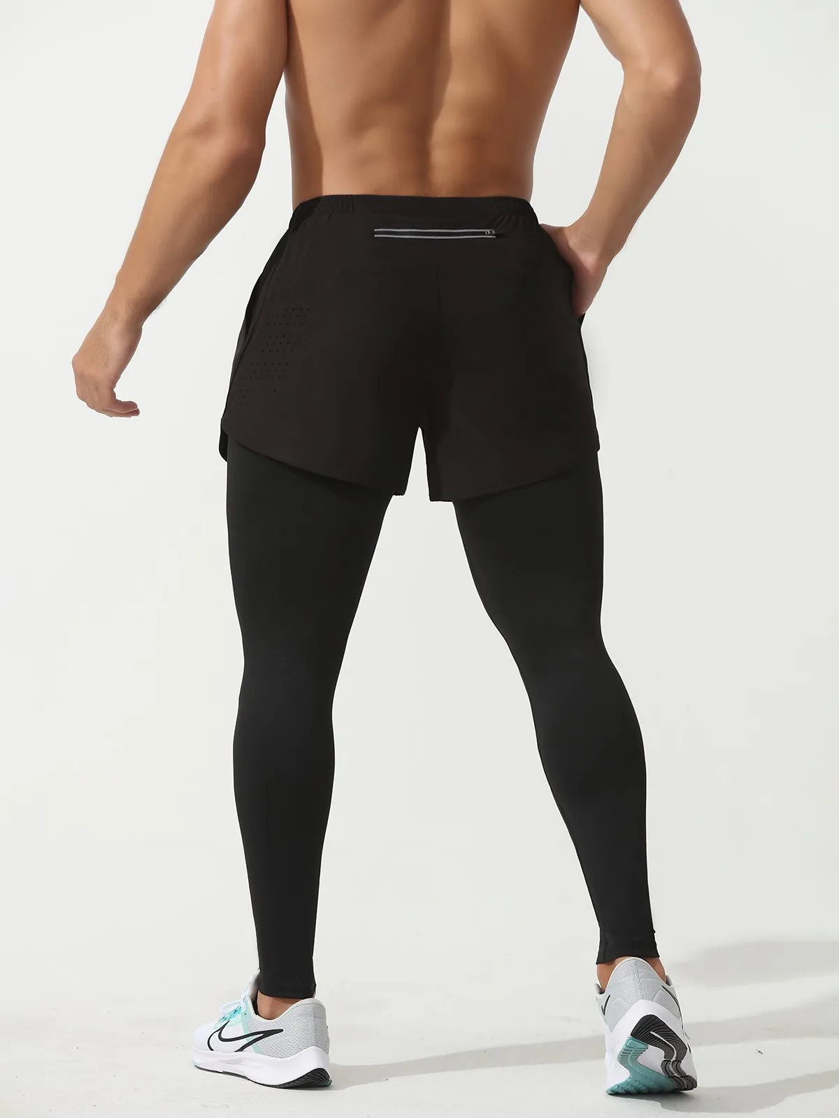 M's Interval Workout Pant 2 in 1 Compression Tight   Short Combo