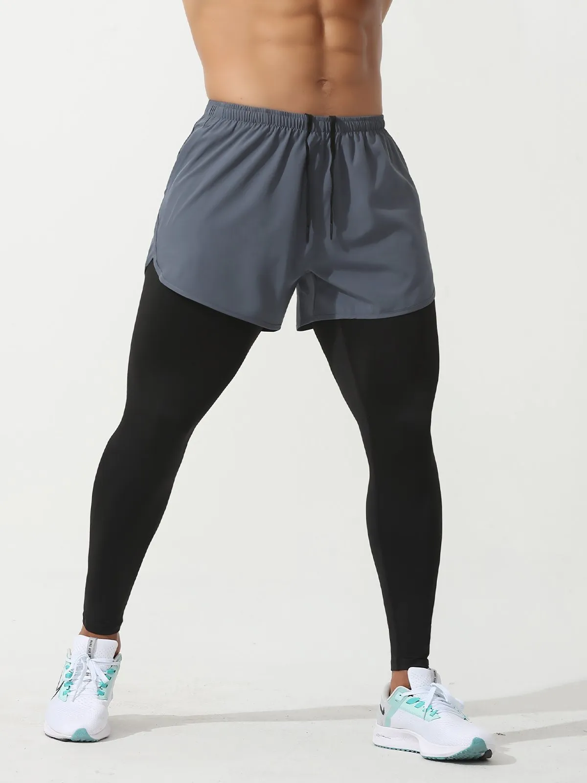 M's Interval Workout Pant 2 in 1 Compression Tight   Short Combo