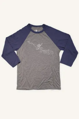 One Line Kayak Baseball Shirt (Unisex)