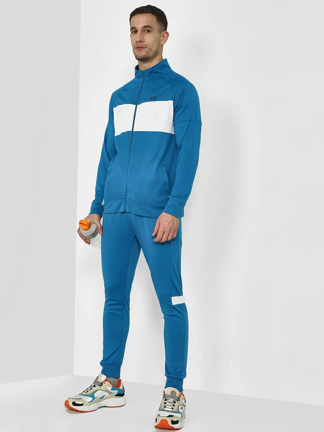 ONE/ZERO by KOOVS Contrast Panel Windproof Tracksuit