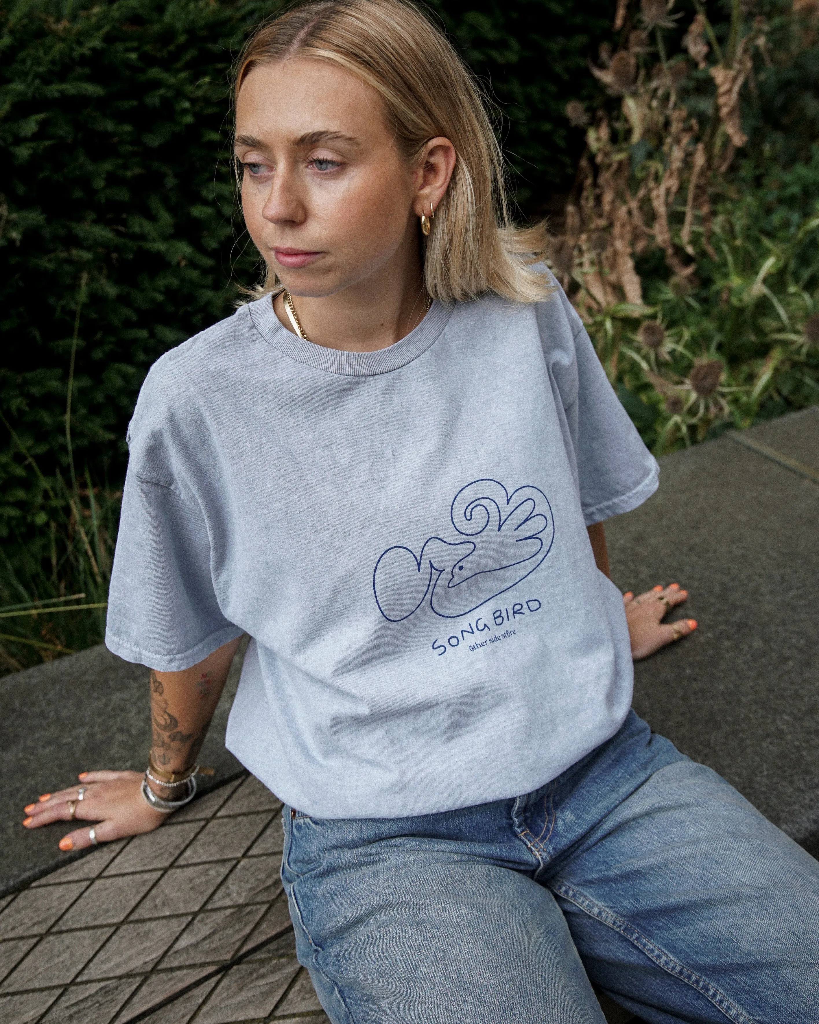 Other Side Store 'Song Bird' Vintage Washed Tee -