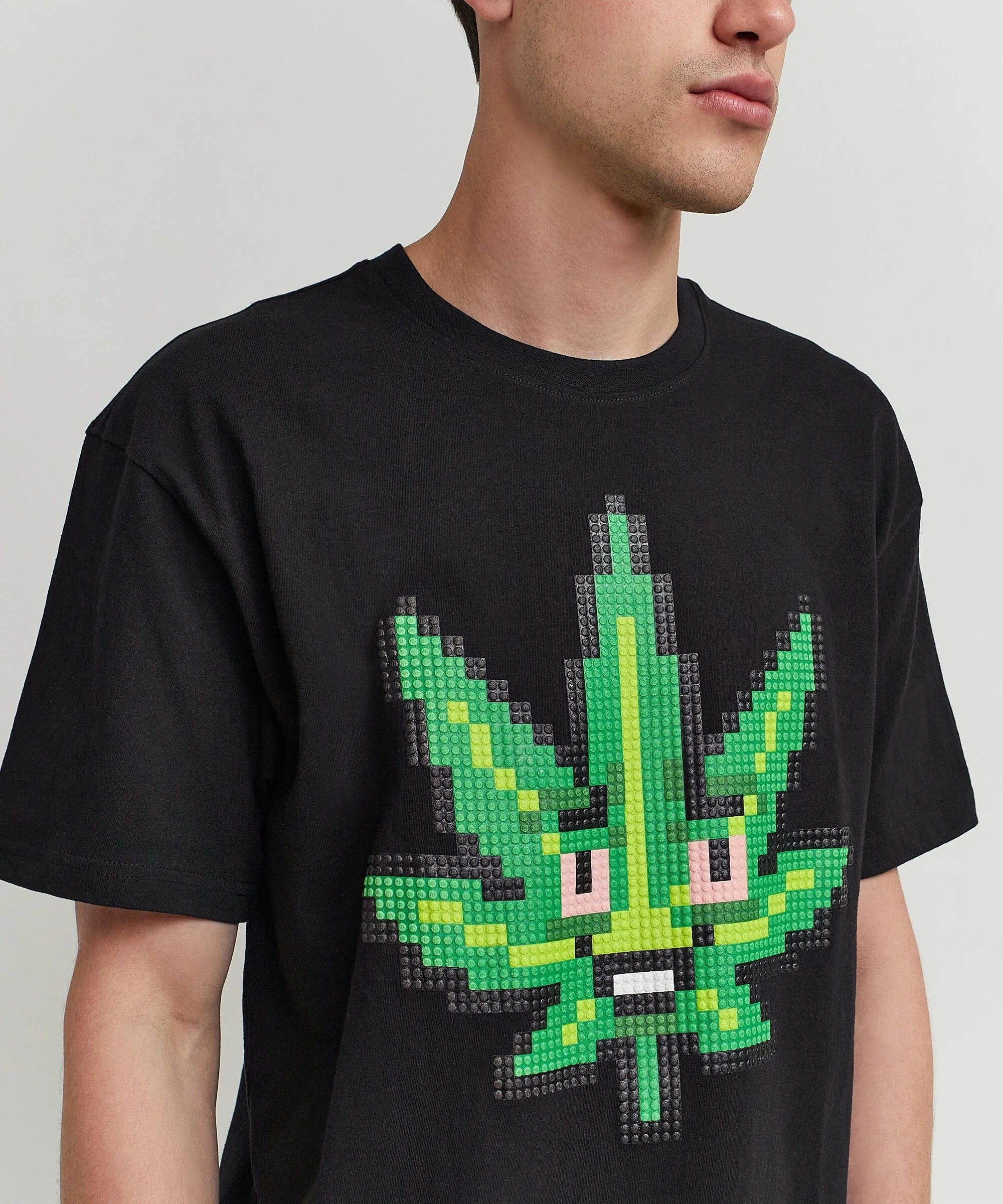 Pixel Leaf Short Sleeve Tee - Black