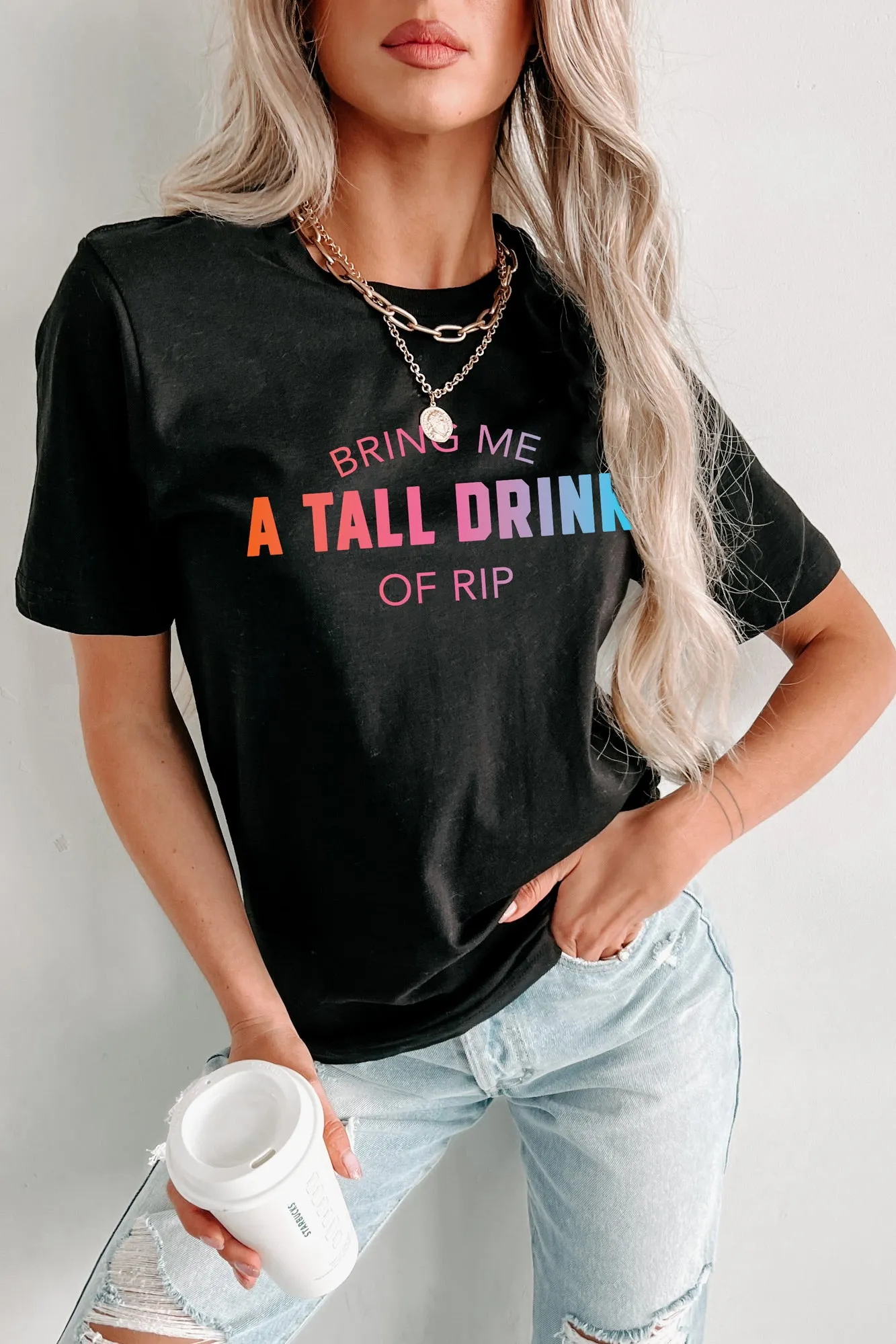 "A Tall Drink Of Rip" Double-Sided Graphic Multiple Shirt Options (Black) - Print On Demand