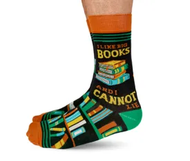 "Big Books" Cotton Crew Socks by Uptown Sox - Large