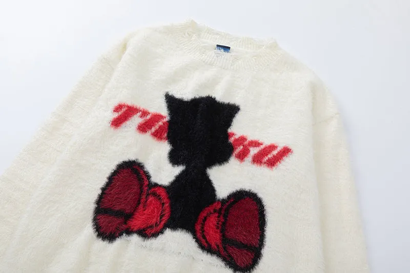 Retro Vibes | Fuzzy Cartoon Graphic Jumper