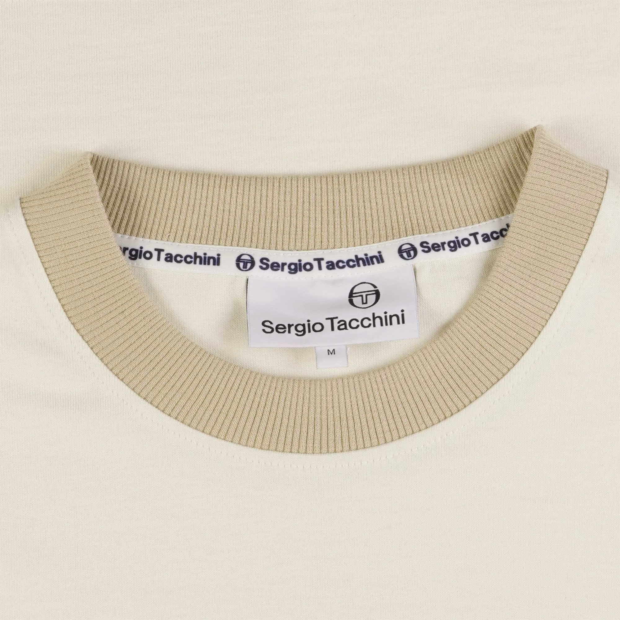 Sergio Tacchini Men's SS Master Crew Neck T Shirt Gardenia