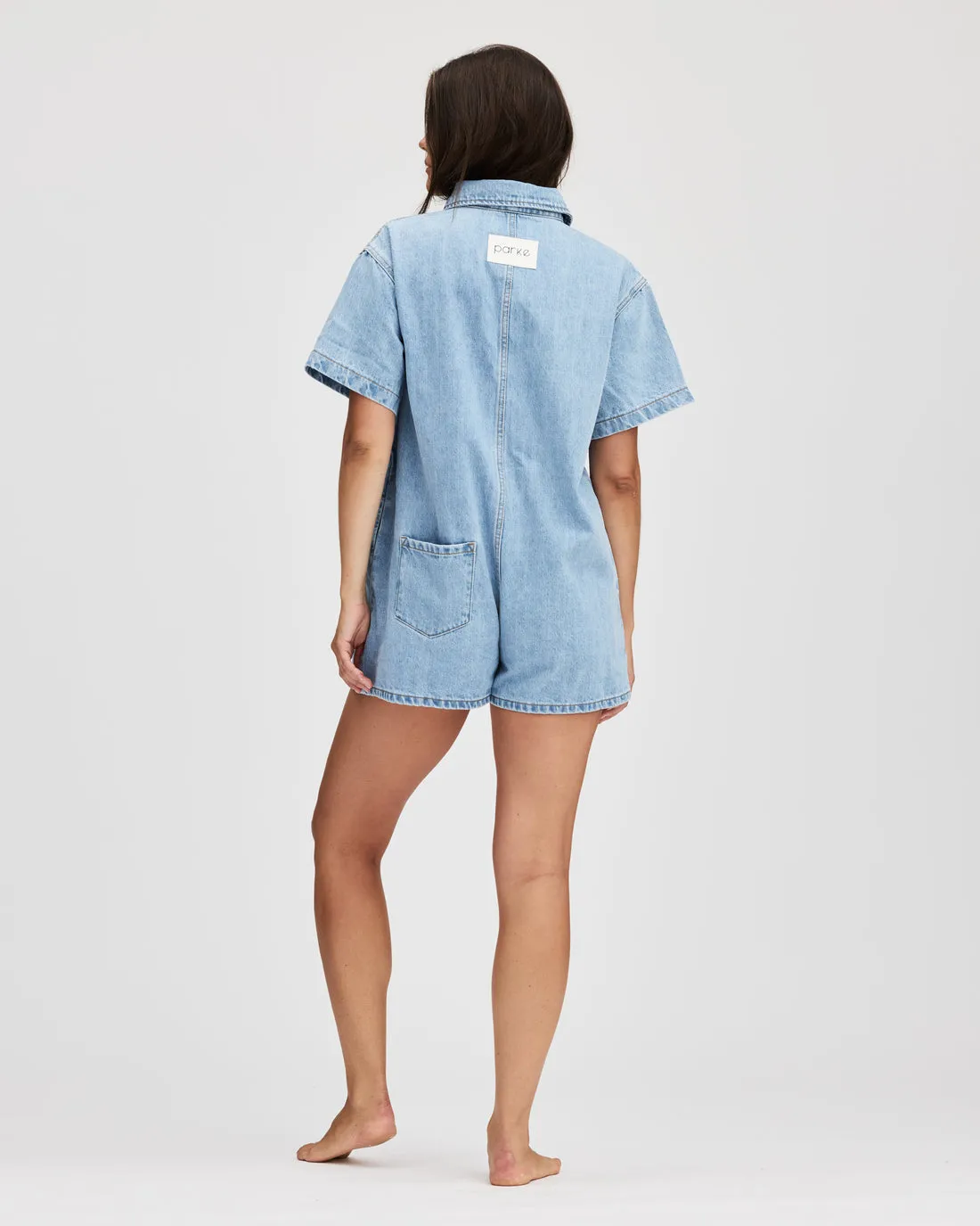 Short Sleeve Denim Romper