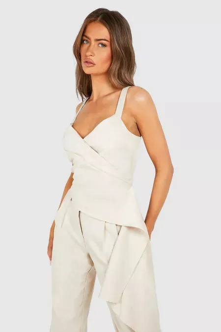 Side Drape Linen Cami