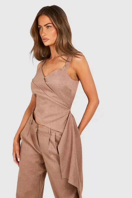 Side Drape Linen Cami