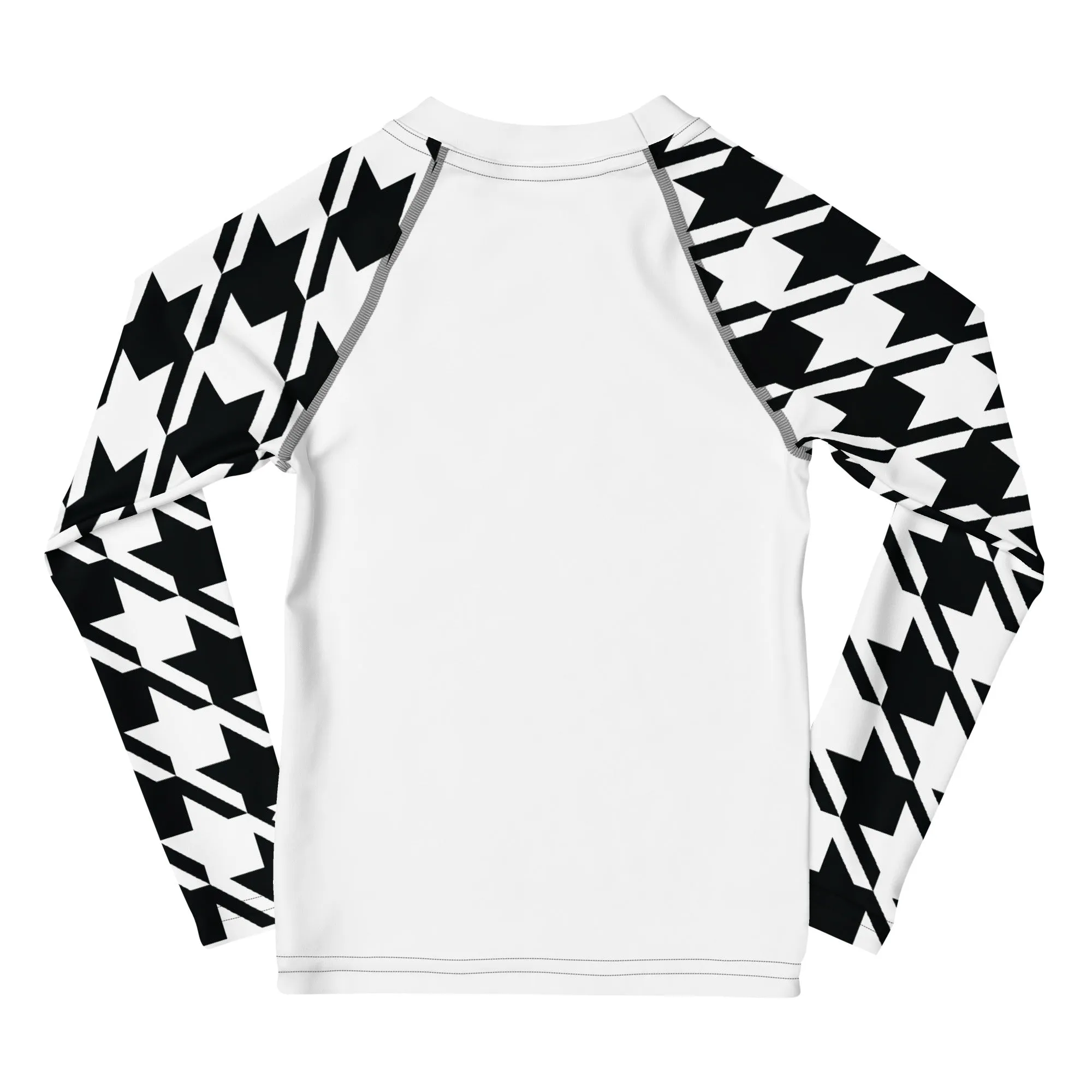 Stand Out on the Mat: Houndstooth Boy's Long Sleeve BJJ Rash Guard