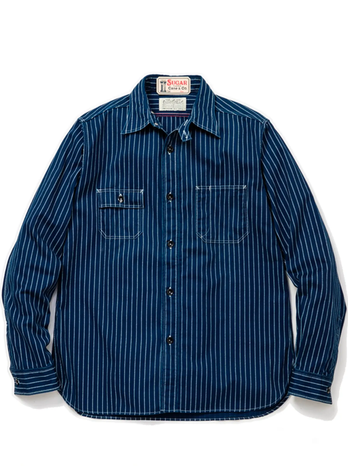 Sugar Cane, Work Shirt, Wabash Stripe