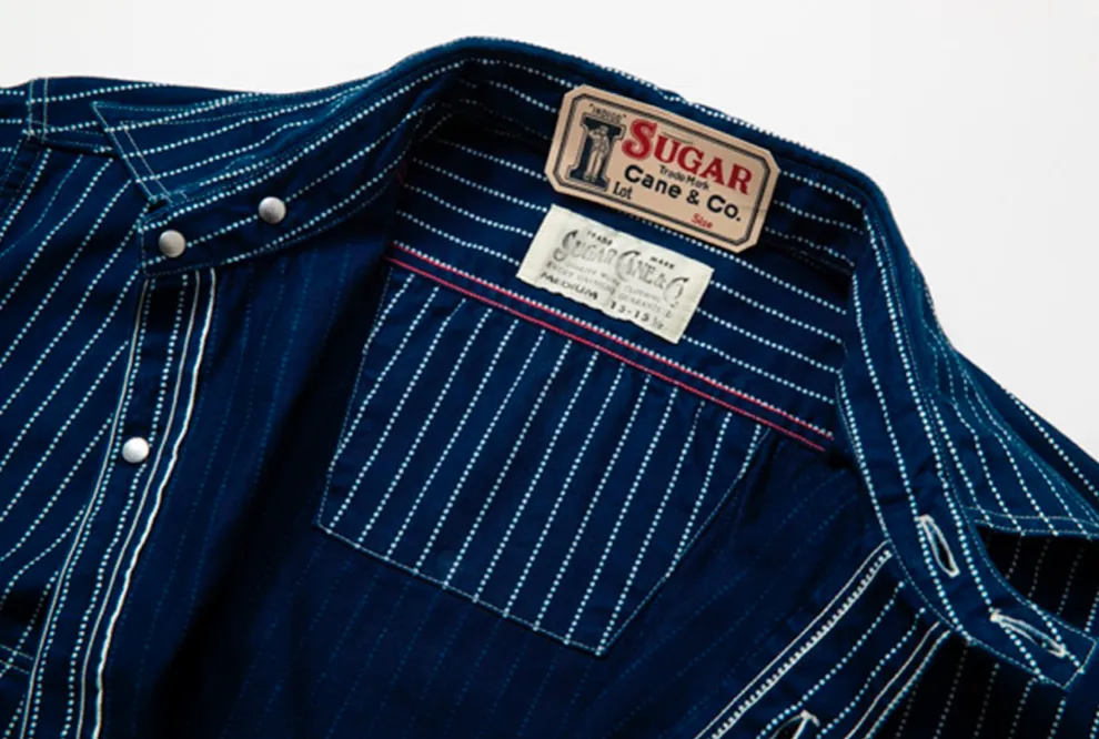 Sugar Cane, Work Shirt, Wabash Stripe