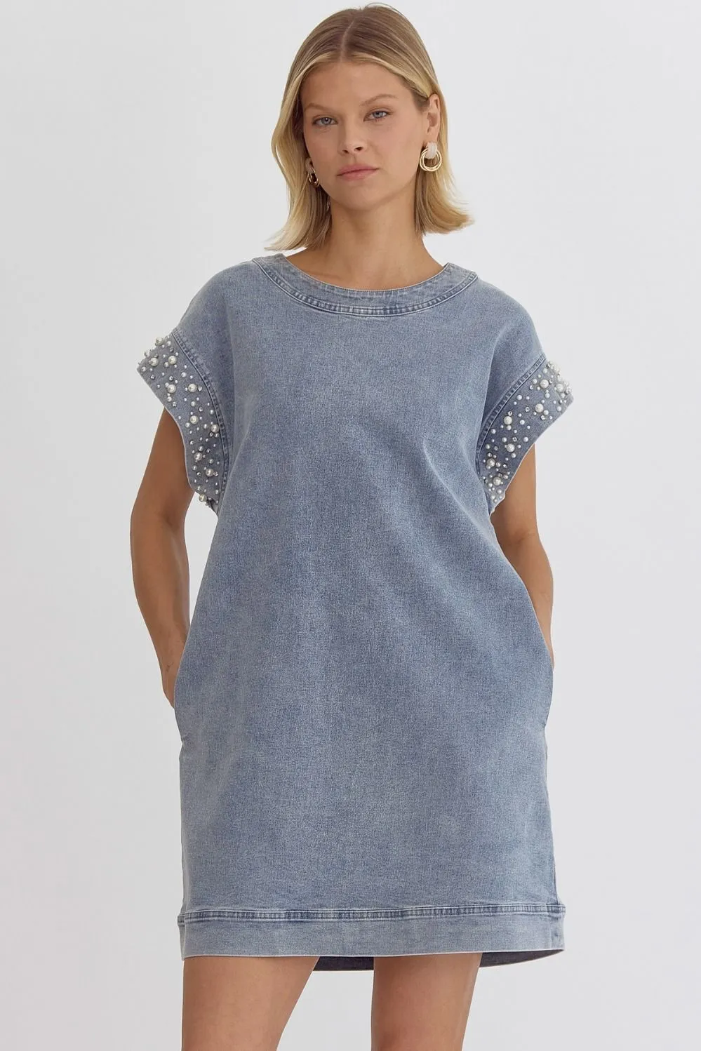 Teresa Pearl Denim Dress