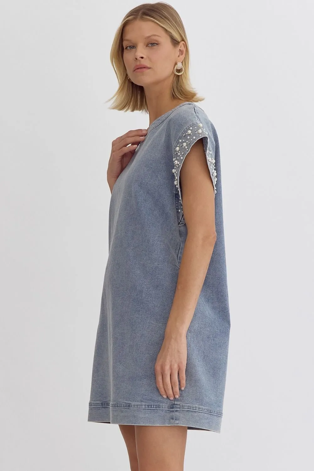 Teresa Pearl Denim Dress