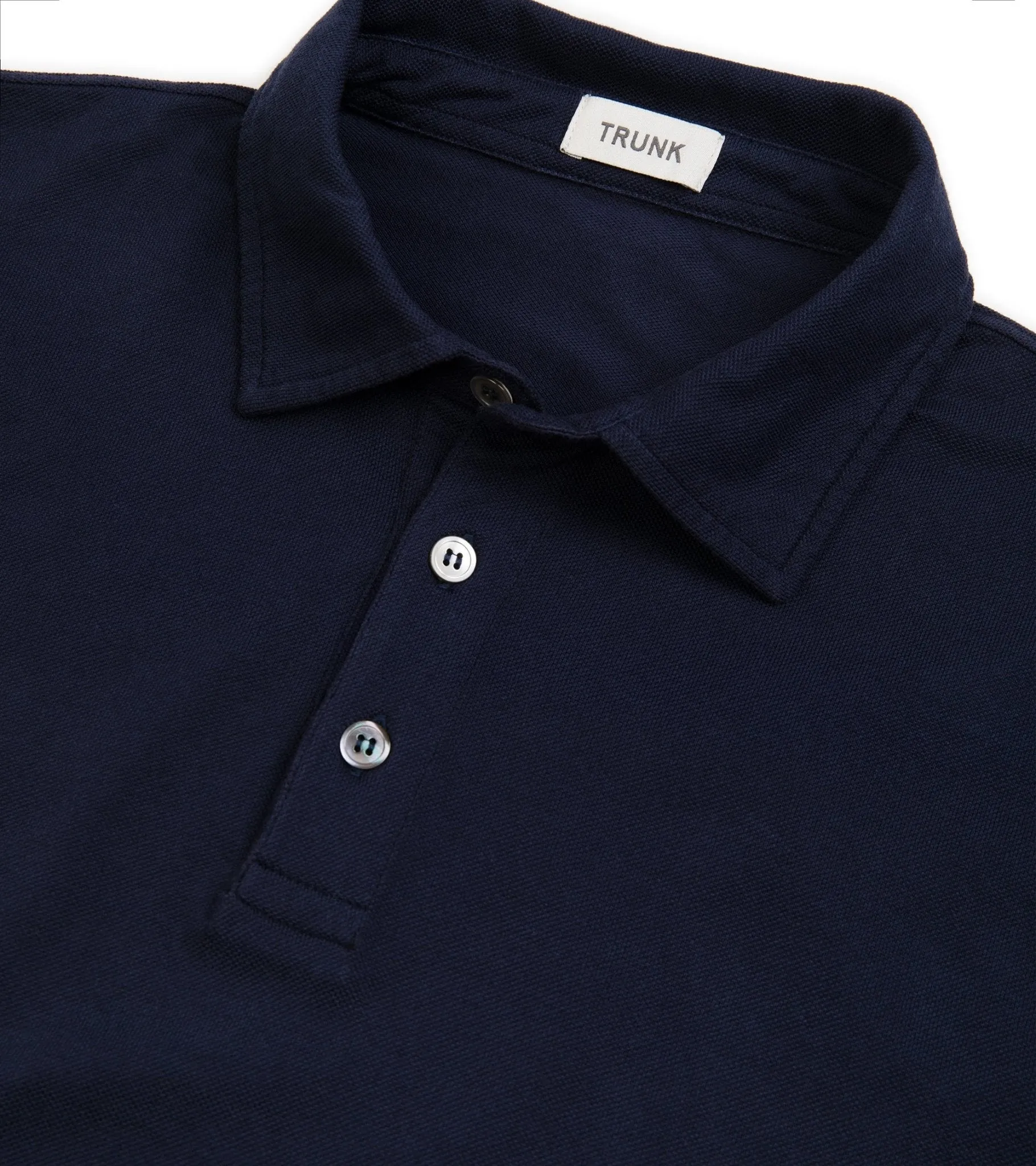 Trunk Moxon Long Sleeve Polo Shirt: Navy