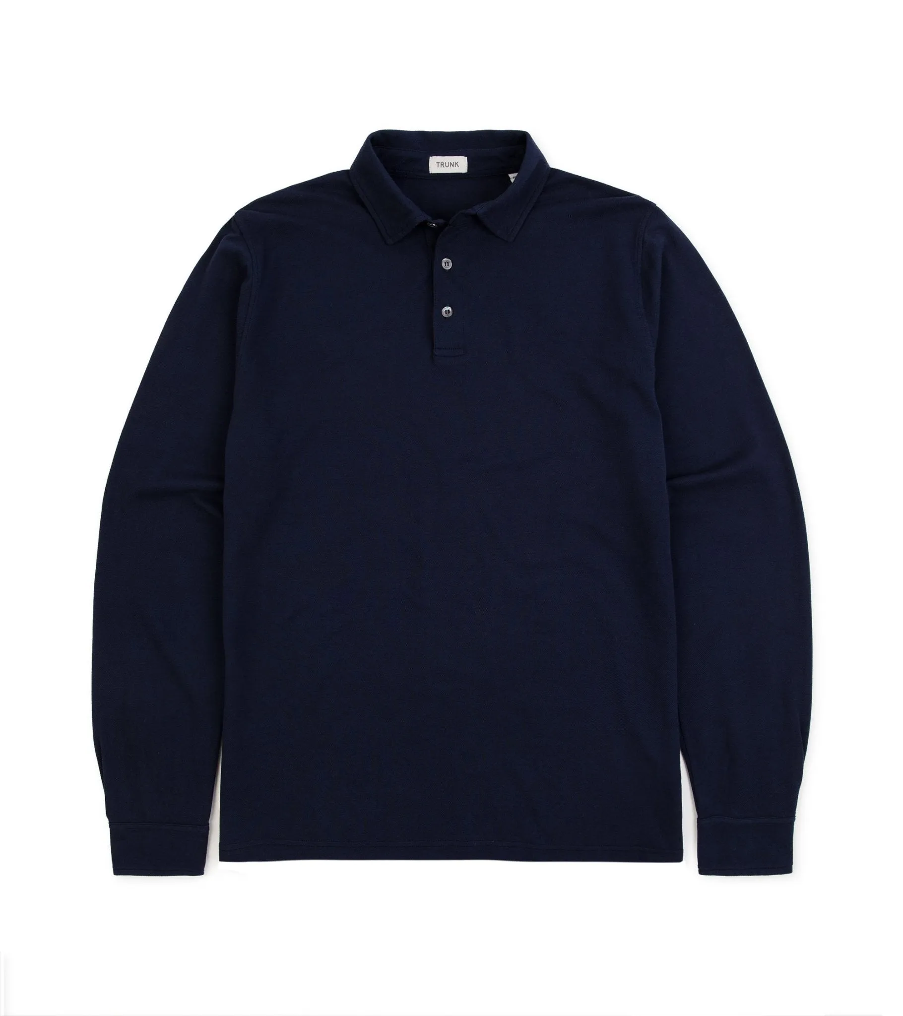 Trunk Moxon Long Sleeve Polo Shirt: Navy