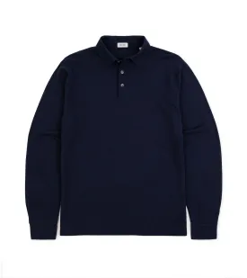 Trunk Moxon Long Sleeve Polo Shirt: Navy