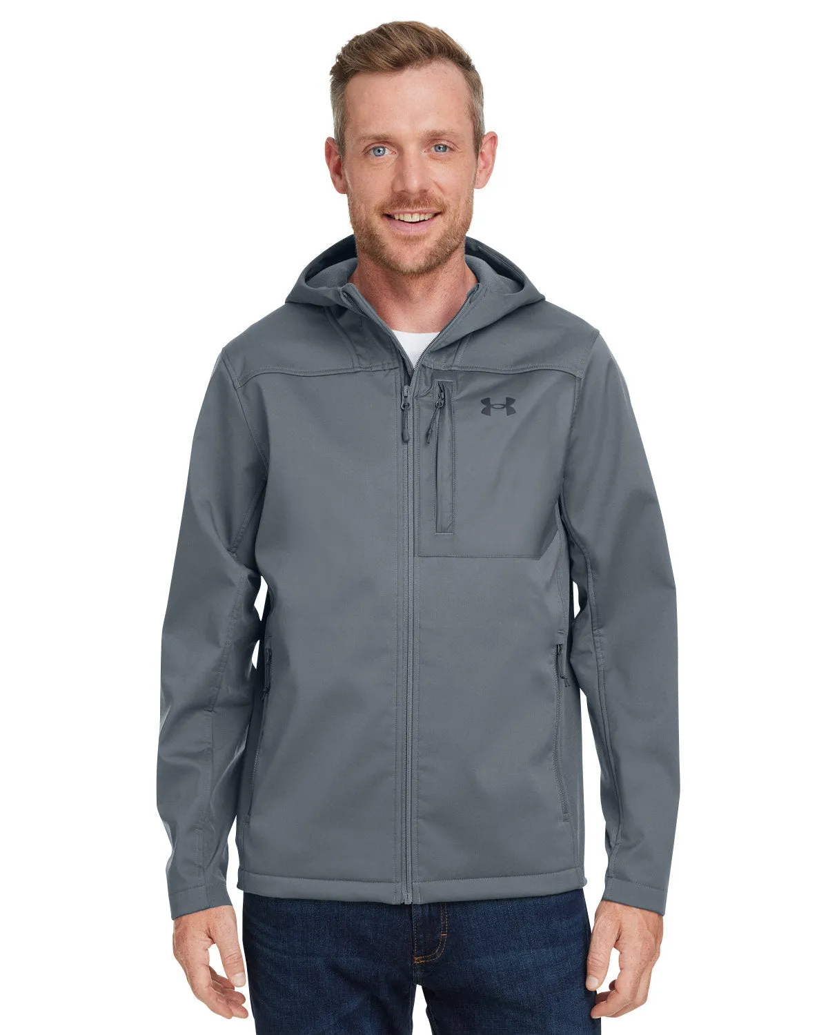 Under Armour Men's CGI Shield Hooded Branded Jackets, Petrol Grey