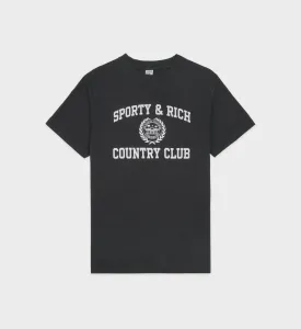 Varsity Crest T-Shirt - Faded Black/White