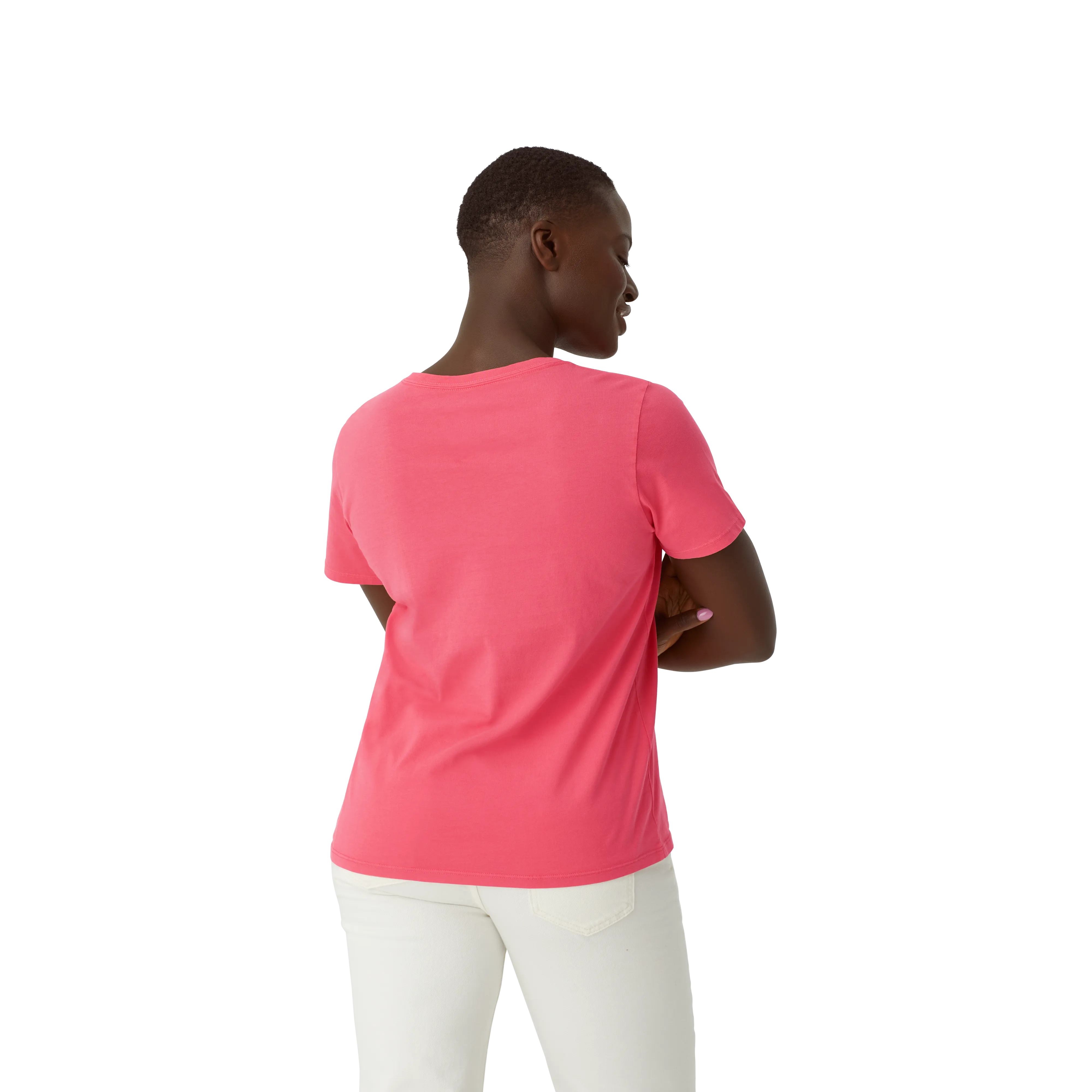 Women's Garment Wash V-Neck T-Shirt